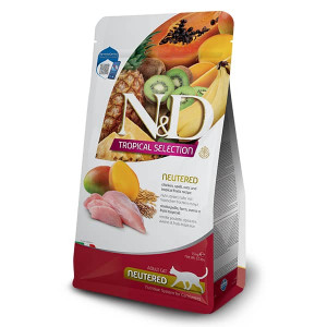 FARMINA N&D CAT LG TROPICAL CHICKEN NEUTERED kaķu barība Vista 10kg